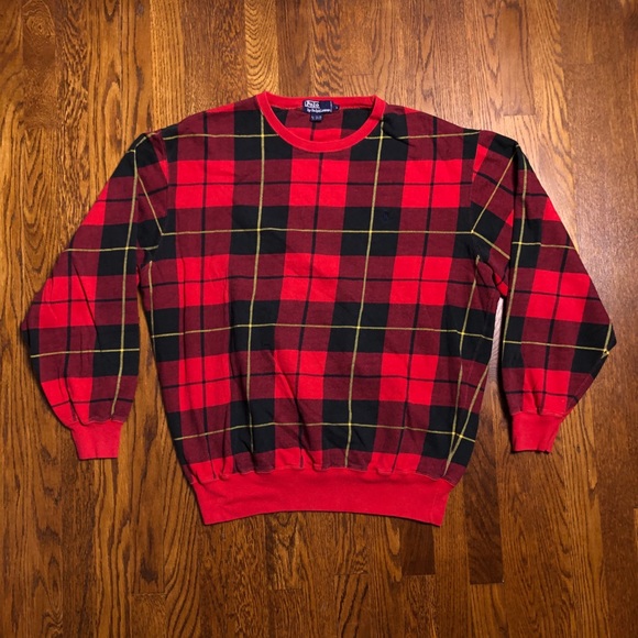Polo Ralph Lauren Other - Polo Ralph Lauren Plaid Pullover Sweatshirt Vtg L